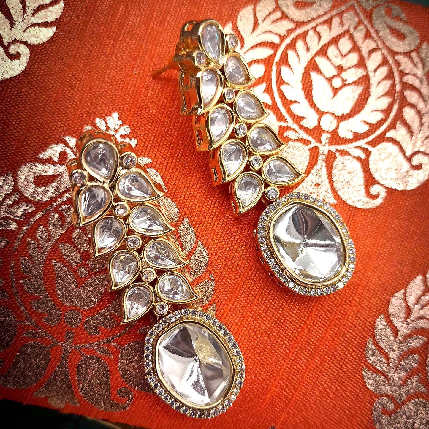 Kausalya Gold Plated Kundan Polki Earrings