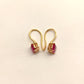 Kamya Rose Pink Stoned Gold Plated Hoops