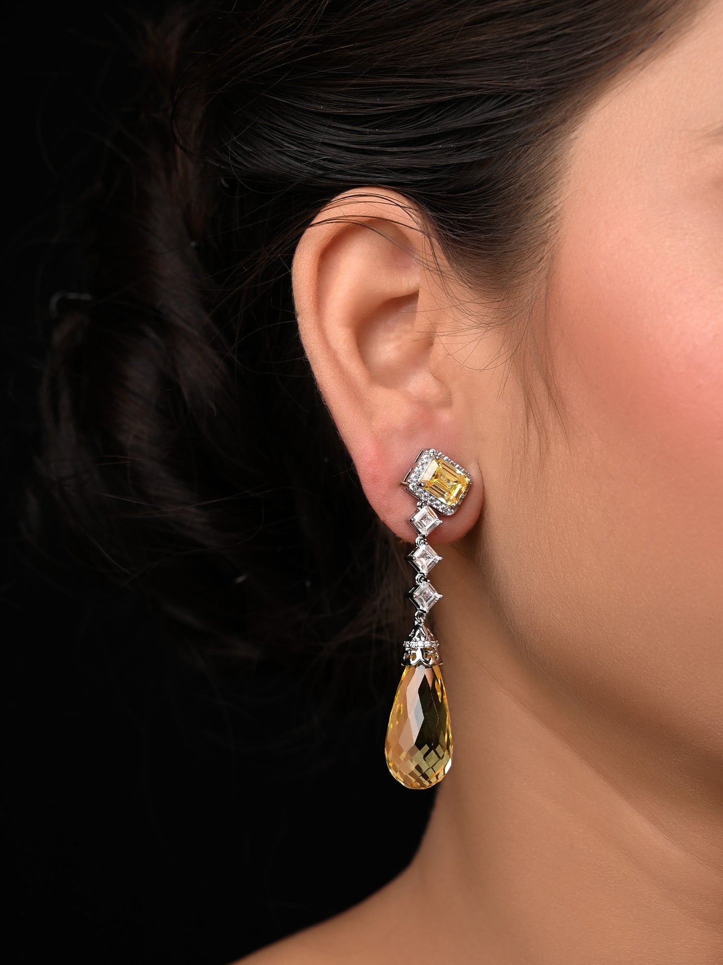 Zilpah Yellow Drop Earrings