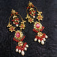 Pragti Long Kundan Earrings With Pink Stone