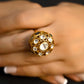 Heena Multi Colour Gold Plated Kundan Ring