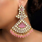Dipti Diamond Work Rhodium Plated Victorian Earring With Pink Stones