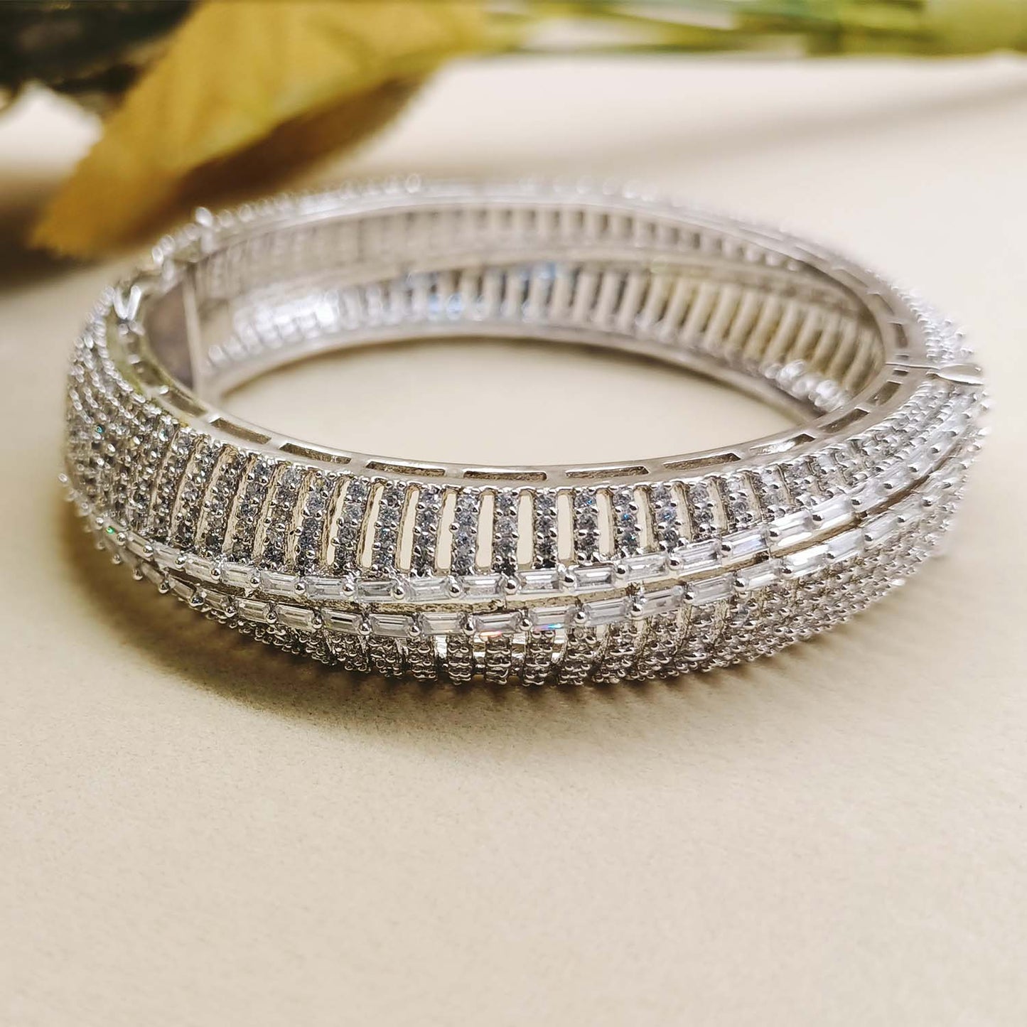 Vidita American Diamond Silver Plated Bracelet