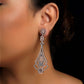Drishti White Rhodium Plated Victorian Diamond Earrings