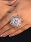 Nilam Round Baby Pink Silver Ring