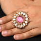 Binita Pink Stone Gold Plated Kundan Ring