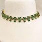 Aleena Antique Gold Plated With Green Stones Necklace Set