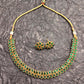 Erum Antique Gold Plated Green Stones Necklace Set