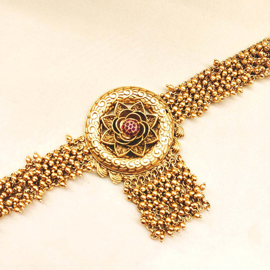 Suhani Beads Work Gold Plated Waist Belt