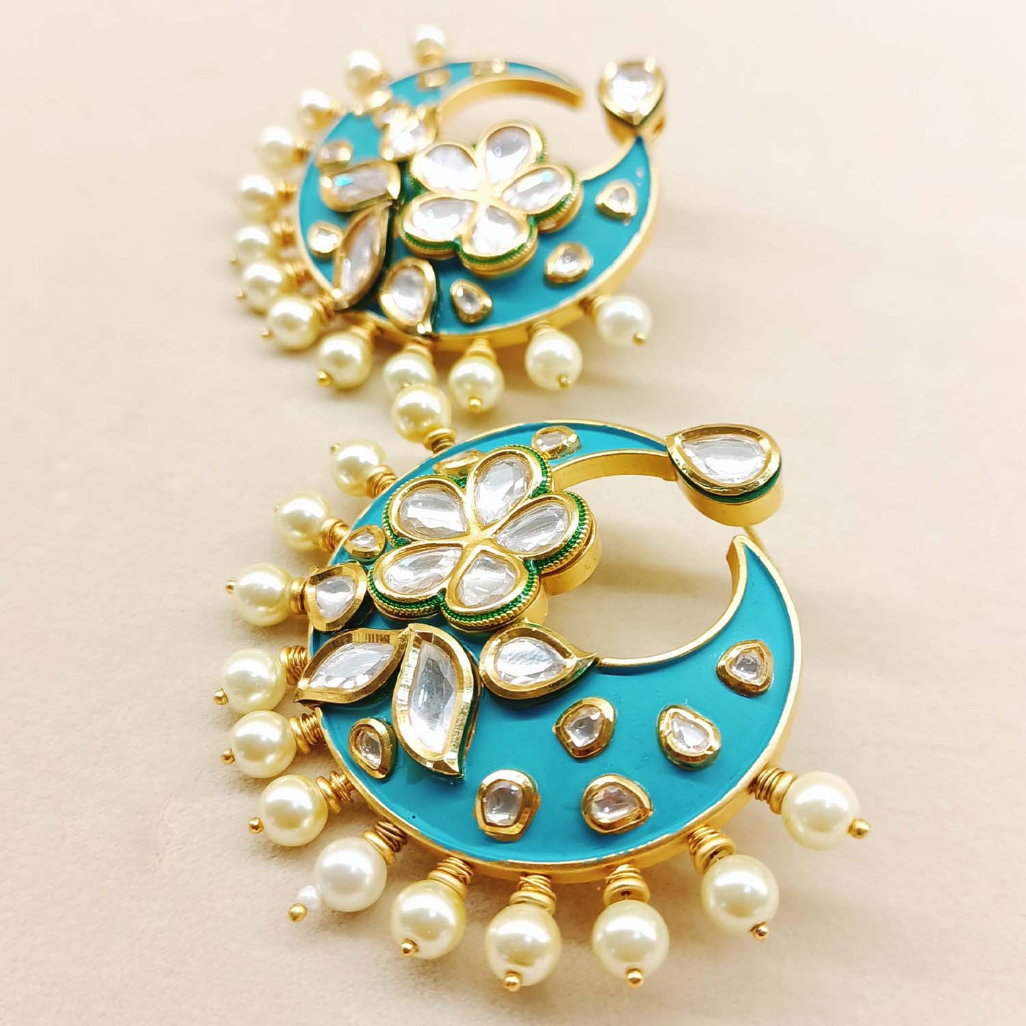 Chaya Firoji Meenakari Work Kundan Earrings