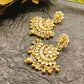 Apsara Gold Plated Pachi Kundan Chandbali Earrings