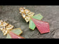 Draupadi Pink And Mint Green Rhodium Plated Victorian Earrings