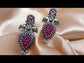 Jessie Ganesha Earrings With Maroon Carved Stone