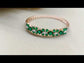 Vasu Emerald Green Stones Rose Plated American Diamond Bracelet