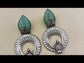 Mayura Mint Green Stone Temple Silver Plated Boutique Earrings