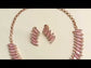 Samaira Pink American Diamond Rose Gold Plated Necklace Set