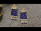 Aishwarya Royal Blue Crystal Beads Kundan Earrings