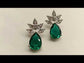 Menka Fancy Cut Shape Diamond Earrings With Green Stone