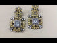 Charulata Diamond Work Rhodium Plated Mustard Yellow Victorian Earrings