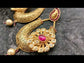 Akshara Majenta Antique Gold Plated Kundan Earrings