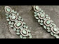 Ekta Mint Green Stone Victorian Earrings