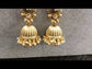 Meera Grey Stone Gold Plated Antique Jhumki