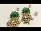 Poonam Green Emerald Stoned American Diamond Jhumki